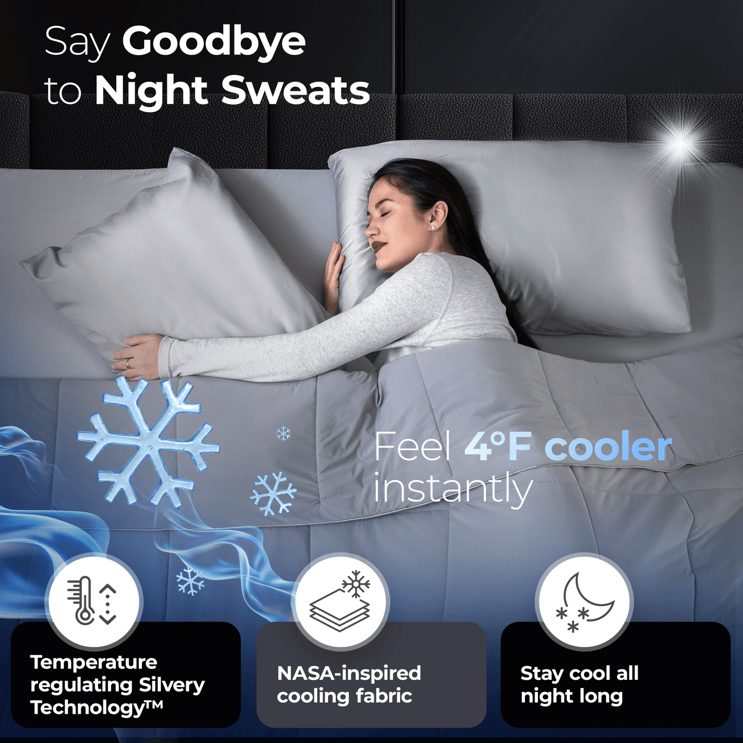 Silvery Cooling Comforter