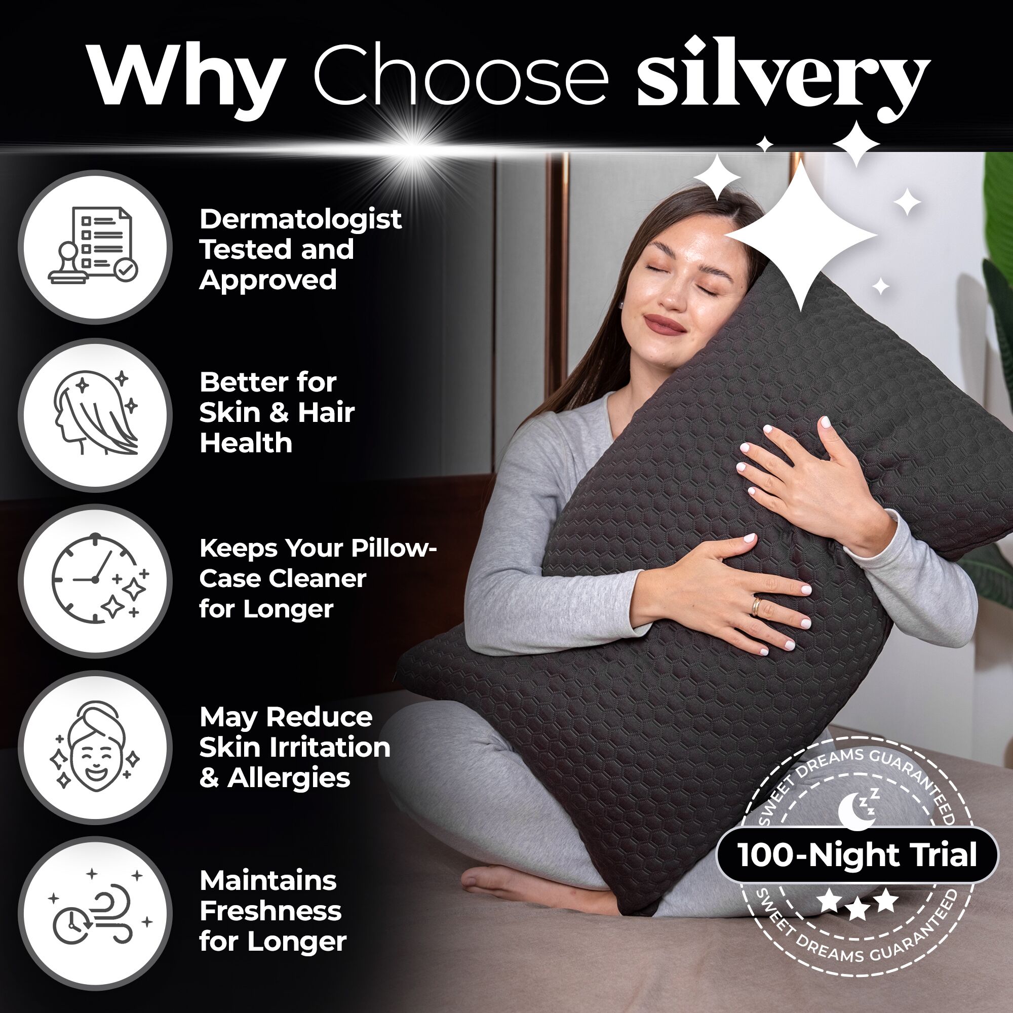 Silver-Infused Bed Pillow | NASA-Inspired, Self-Cleaning & Cooling
